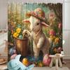 Charming Easter Bunny with Colorful Eggs Shower Curtain - Water-Resistant, Easy to Clean, Adds a Festive and Whimsical Touch