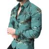 New Men Tiger Autumn Long Sleeve Men's Flower Print Shirt