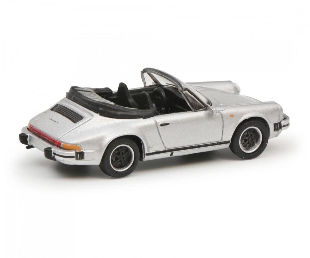 Schuco Scale Porsche 911 Carrera Cabriolet 1989 Silver 1/87 3.2