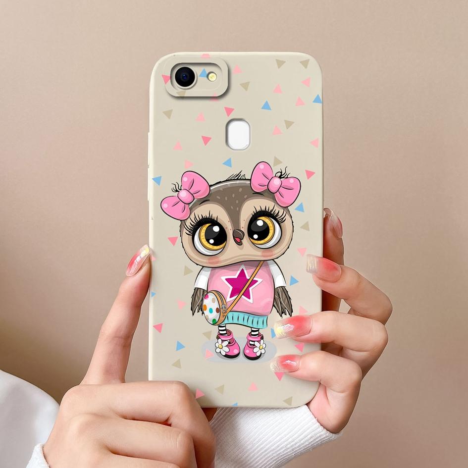 

Подходит для Oppo F11 F9 F21 F5 F15 F7 F17 F19 Pro Plus Чехол с милыми узорами в виде котенка и совы Супер ударопрочный защитный чехол для объектива Oppo Корпус Realme Narzo N61