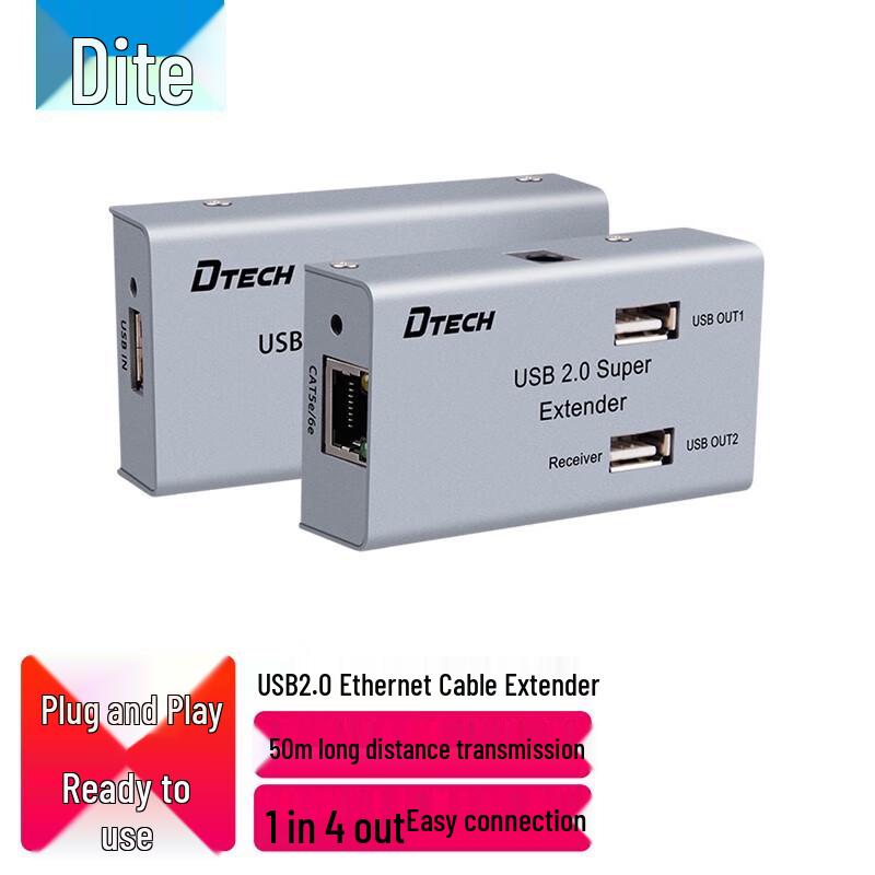 DTECH USB 2.0 4-Port Ethernet Extender