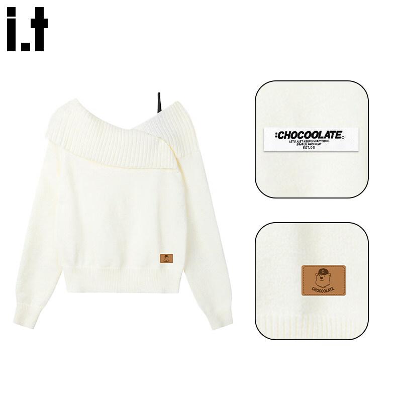 :CHOCOOLATE Women s Chic Off-Shoulder Soft Knit Sweater One Size