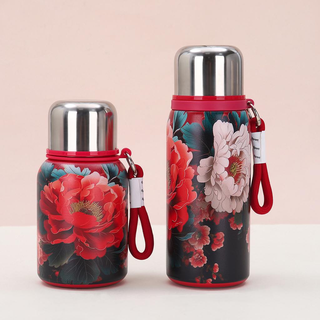 New Luxury Rose Thermos Mug Womens Water Cup Mug Stylish Stainless Advanced Tea Cup Durable Durable Useful Useful Durable