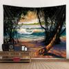 Retro Oil Painting Beach Pattern Tapestry Home Wall Decoration Tapestry Bedroom Living Room Tapestry