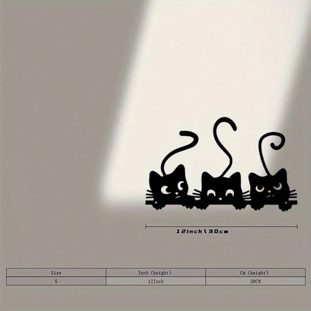 Vintage Metal Wall Art with Three Black Cats, Halloween Christmas Thanksgiving Home Decor Gift 30x18