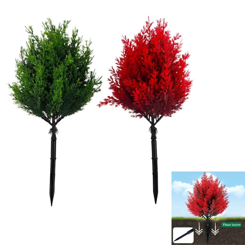 Artificial Cedar Topiary Trees Christmas Decorations Indoor Outdoor Small Fake Realistic Greenery Cedar Pine Tree