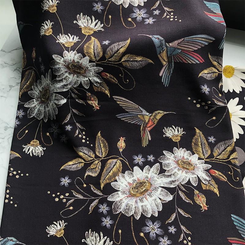 Spring/Summer Cotton Silk 3D Cool Print Dress Fabric