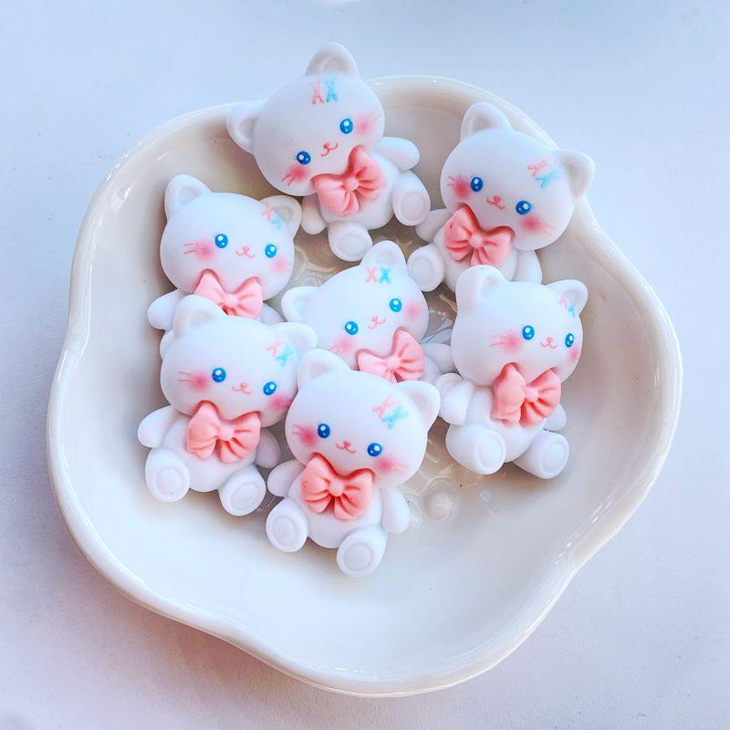 10Pcs New Cute Resin Cartoon Small Rabbit Bear Series Flat Back Fit Phone Deco Parts Embellishments for Hair Bows Accessories
