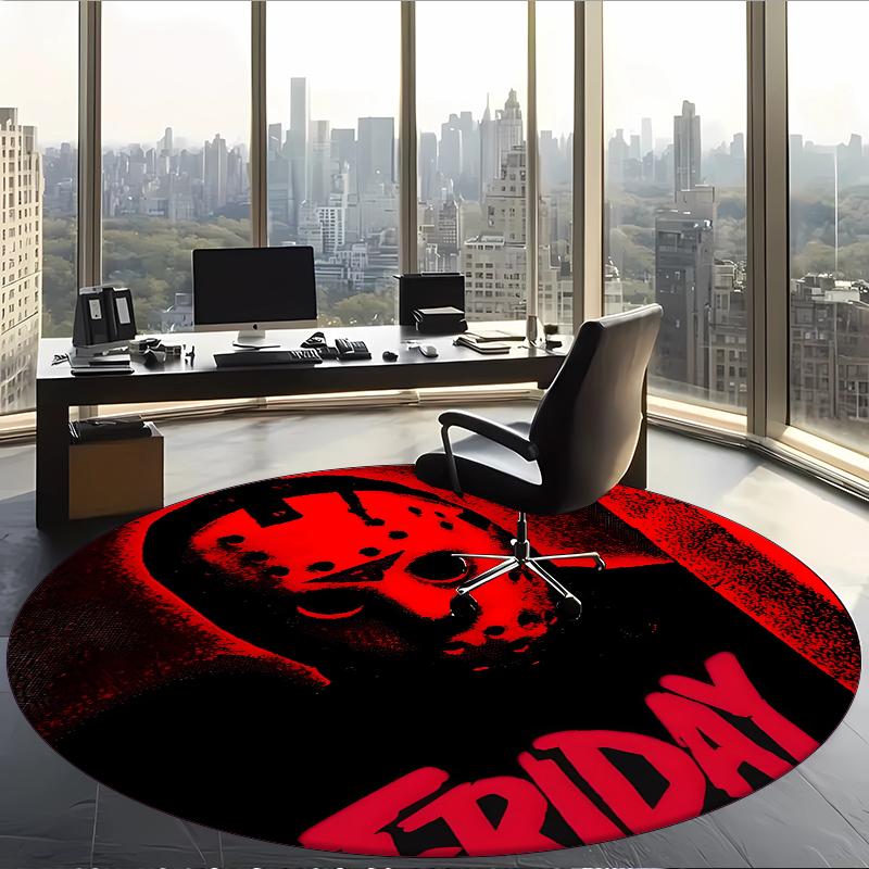 Friday The 13th (14) Round Office Rug Decorative Floor Rug for Office Bedroom Living Room and Home Space