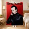 Marilyn Manson Singer Throw 240G Flannel Blanket, Suitable For Sofas, Beds, Offices,  Exquisite Gift Blankets