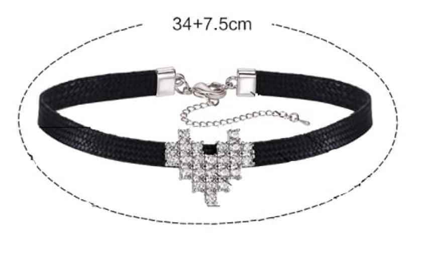 [AVANCE] Halskette, Herz-Choker, Zirkonia, Damen