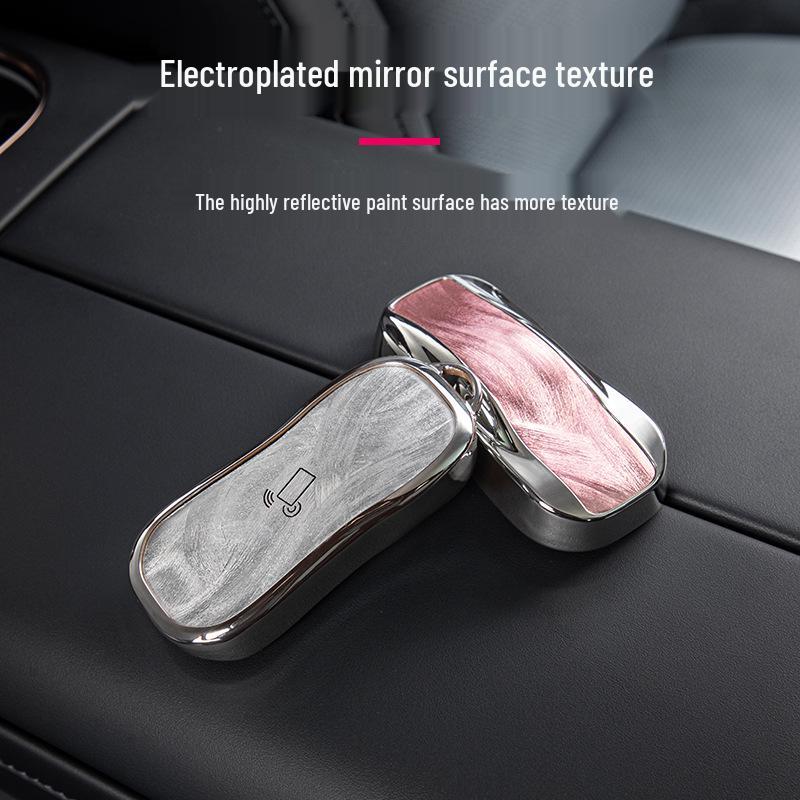 Lynk & Co 07 Key Case: Gauze Texture TPU Protective Car Key Cover & Keyring