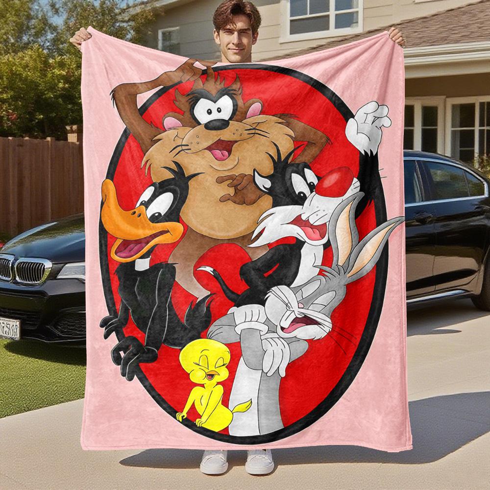 1pc Cartoon charactersOutdoor Flannel Blanket Soft Plush Decor for Picnics, camping,Bedroom, Playroom, or Lunch Breakn1215A