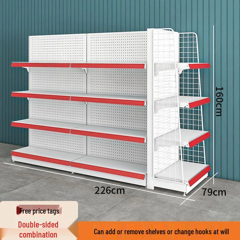 Multi-Layer Island Display Rack for Supermarkets, Convenience Stores, Pharmacies, Stationery, and Snack Shops