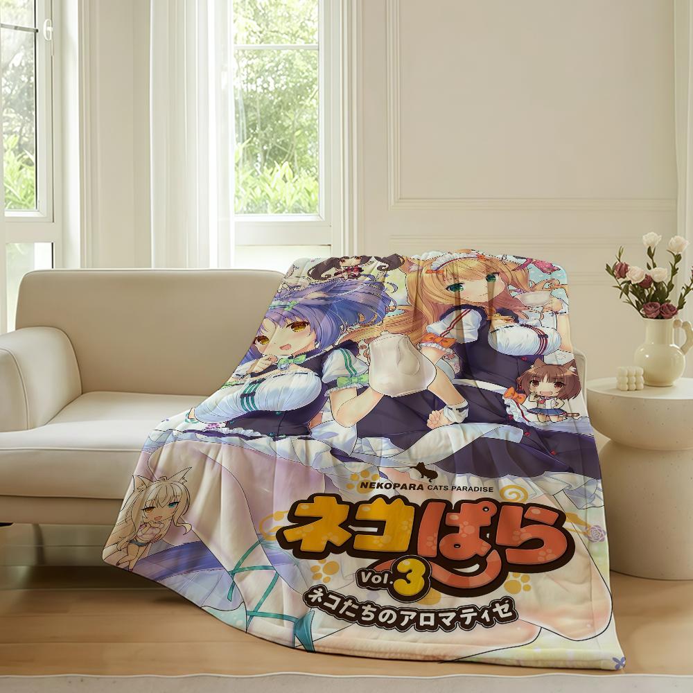 Anime cute Nekopara Blanket For Sofa Office Bed Plane Travel Sleep Read Relax Camping Soft And Warm