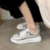Women's Casual Sports Shoes Fashion Breathable Platform Soft Sole Single Shoes Woman Thick Sole Non Slip Lace Up Vulcanized Shoe
