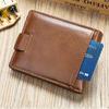 Men's Full-Grain Cowhide Leather Bifold Wallet with Coin Pocket - Slim & Durable