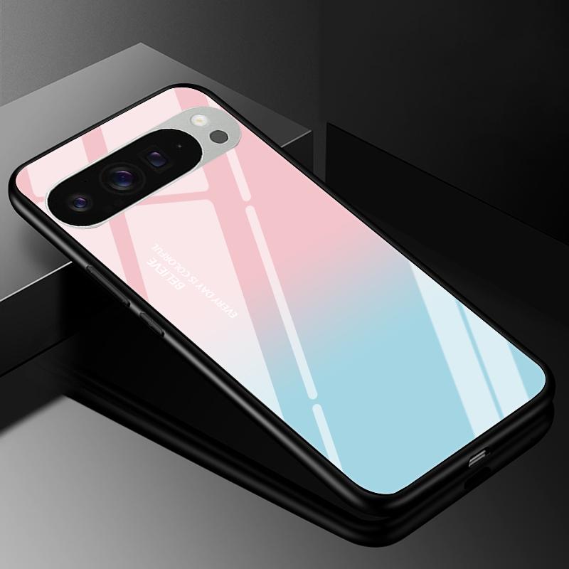 Tempered Glass Phone Case For Google Pixel 9 Pro XL 9A 9 8A 8 Pro 7 Pro 7A Luxury Hard Back Bumper Cover Pixel8 7Pro 9pro Capa