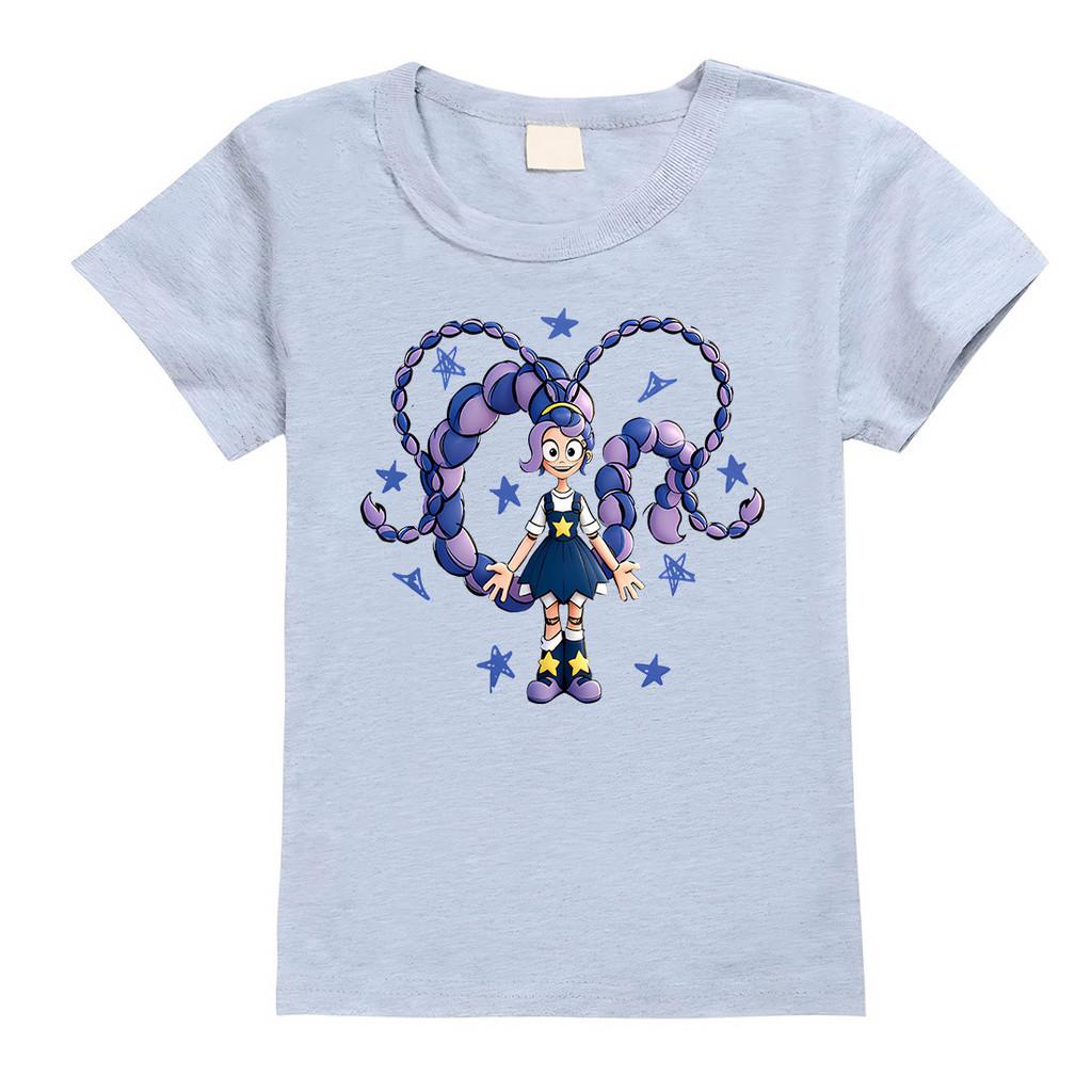 4140 Kids Girls Lily Lovebraids Cartoon Print Short Sleeves Casual T-Shirt
