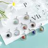 Natural Crystal Stone Inlaid Sun Moon Pendant Amethyst Rose Quartz Classic Charm Necklace Jewelry Necklace Jewelry for Women
