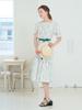LBYL White Flower Belted Puff Sleeve Dress