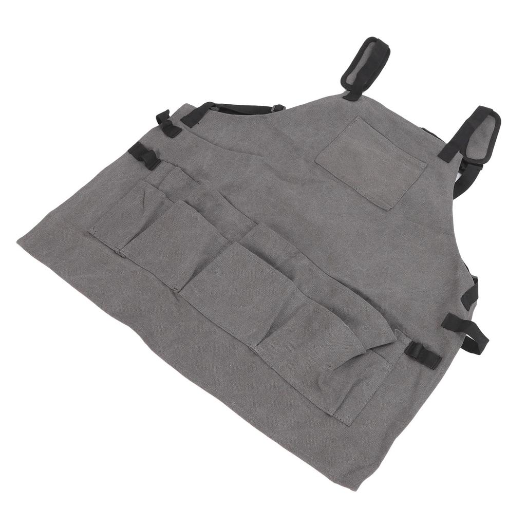 Work Apron Multi Pockets Adjustable Protective Woodworking Tool Apron for Barbecue Electricians Mechanic