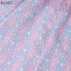 ZANZEA Women Summer Doll Collar Casual Short Sleeve Print Dress