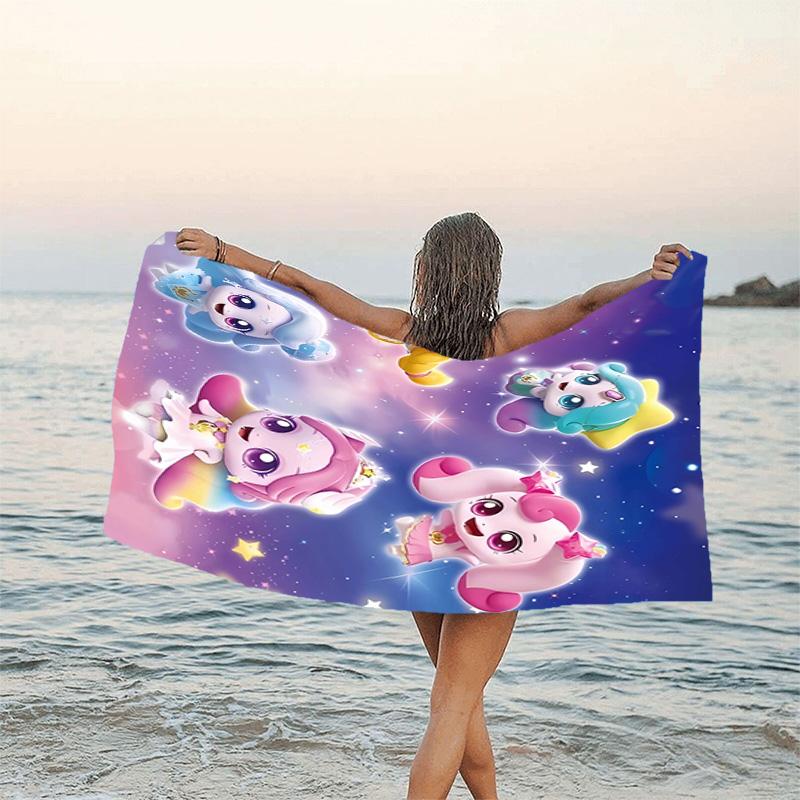 1pc Catch Teenieping Magic Sweethear Beach Towel, Beach and Seaside Swimming Pool Equipment, Fashion Pattern, Rectangular, Travel Essentials
