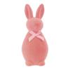 Mini Rabbit Sculpture Flocked Foam Crafts Bunny Collectible for Living Room Easter Table Centerpiece Decor
