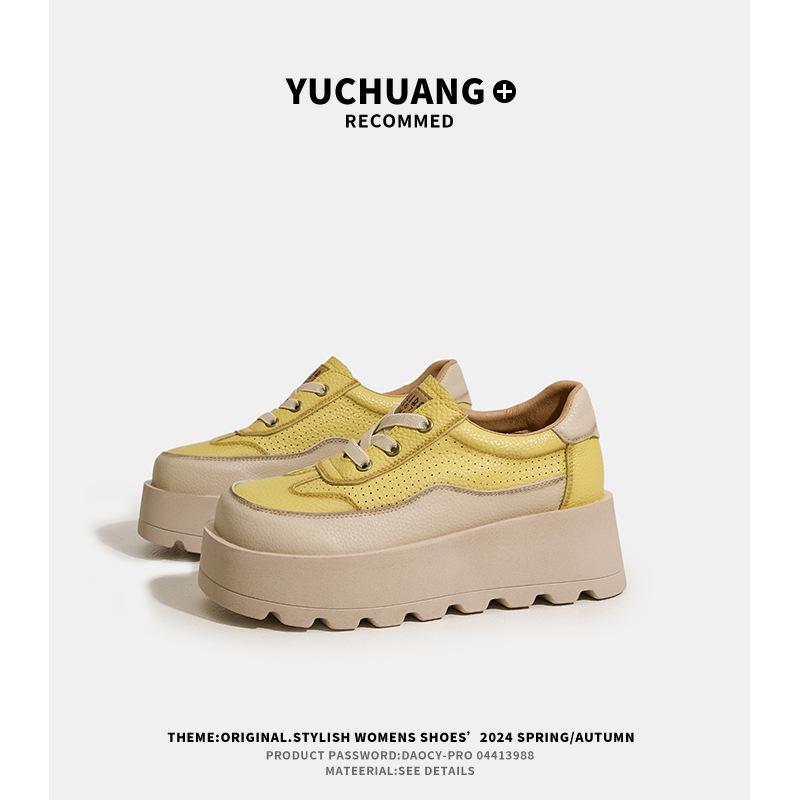 

C heightened thick-soled white shoes women s legs long and versatile casual sports women s shoes 34 жёлтый