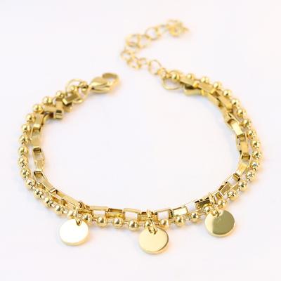 New Simple Heart Bracelet Ins Double-Layer Glossy Round Bracelet