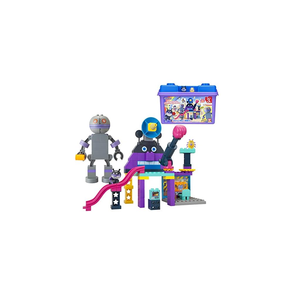 Bandai Blocklabo Anpanman Dadan Dandan Building Block Bucket Toy Set with Various Blocks