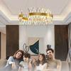 Modern C Shaped Chandelier Round S Shaped Crystal Chandelier for Living Room Dining Room Lamp LED Crystal Pendant Light Lighting