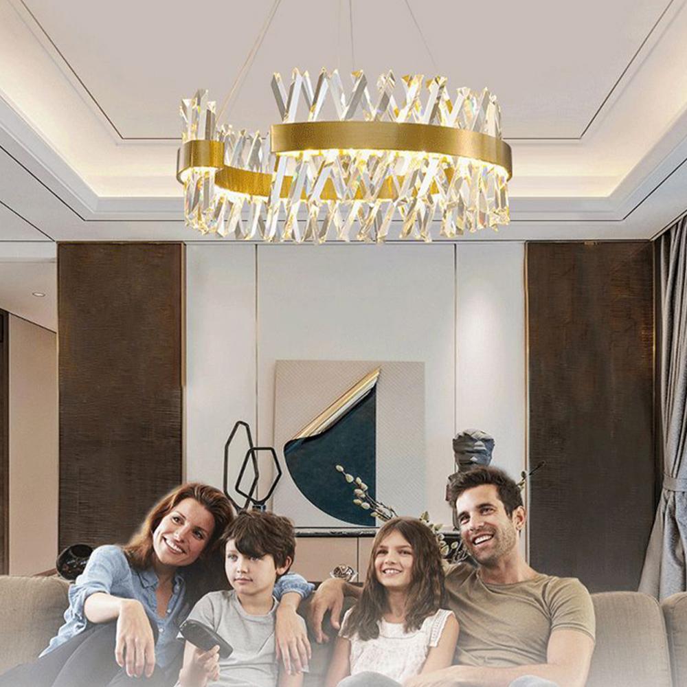 Modern C Shaped Chandelier Round S Shaped Crystal Chandelier for Living Room Dining Room Lamp LED Crystal Pendant Light Lighting