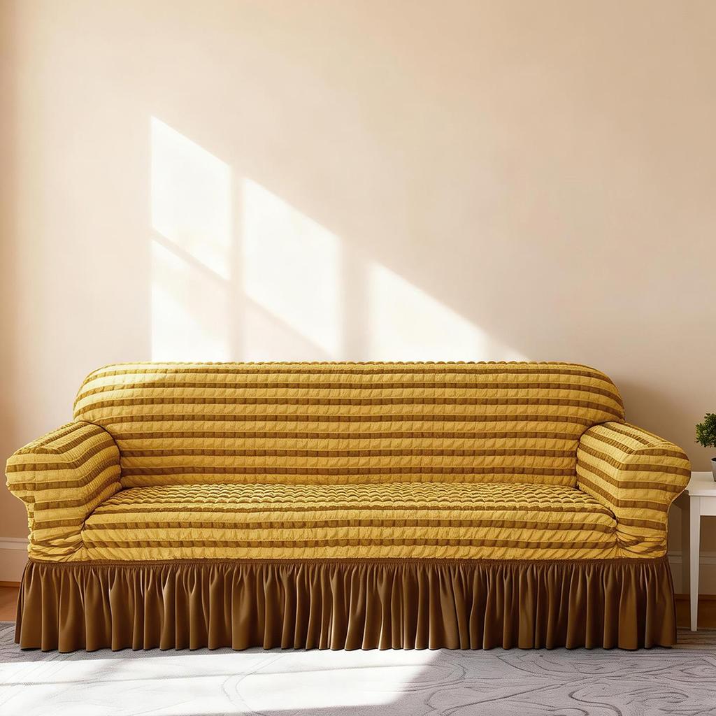 Marke Bird Koreanische Spitze Rüschen Bubble-Gaze Rutschfester Sofabezug, Vollständiger elastischer Wickel, Einfarbig, Koreanischer Stil.