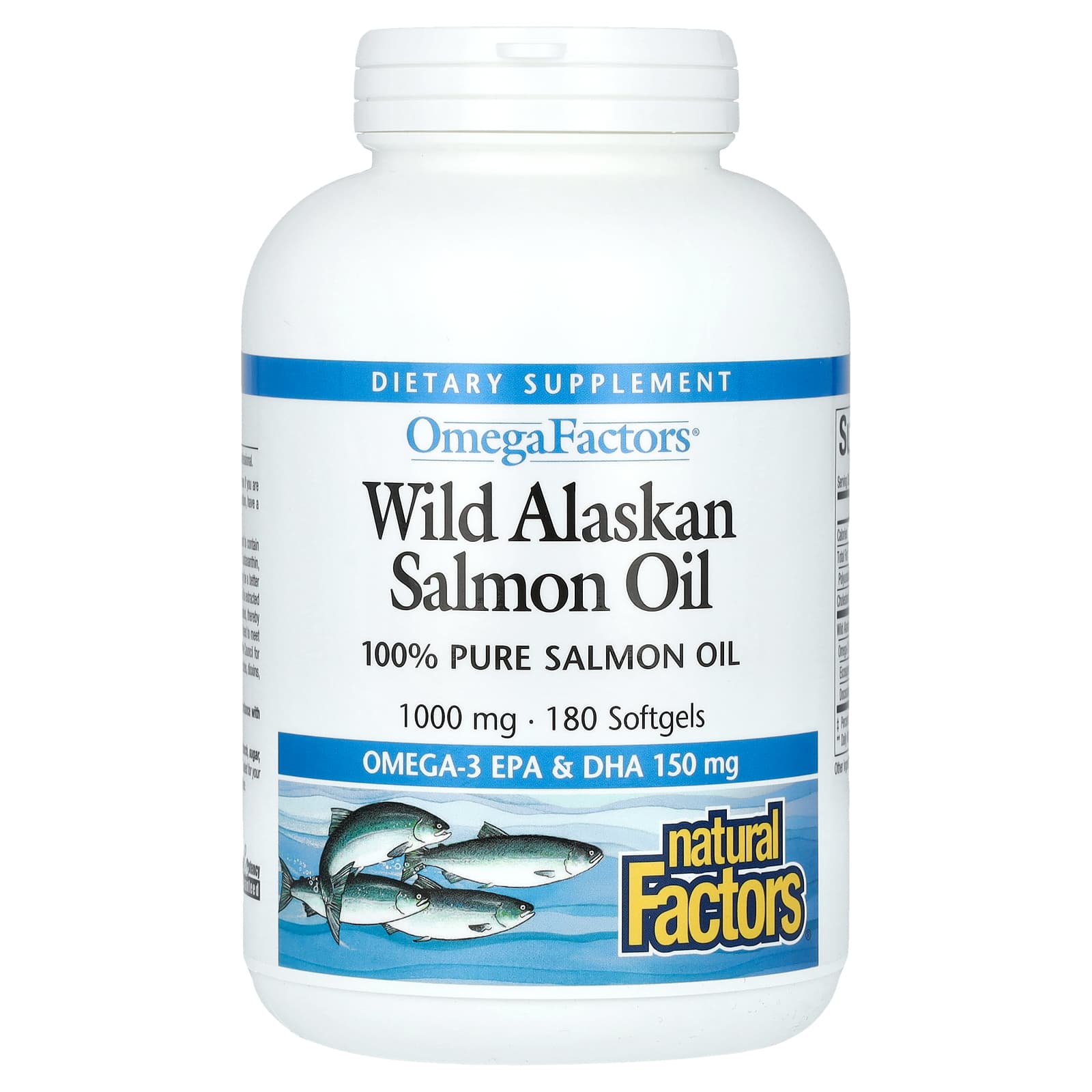 

Omega Factors, Wild Alaskan Salmon Oil, 1,000Mg, 180 Softgels