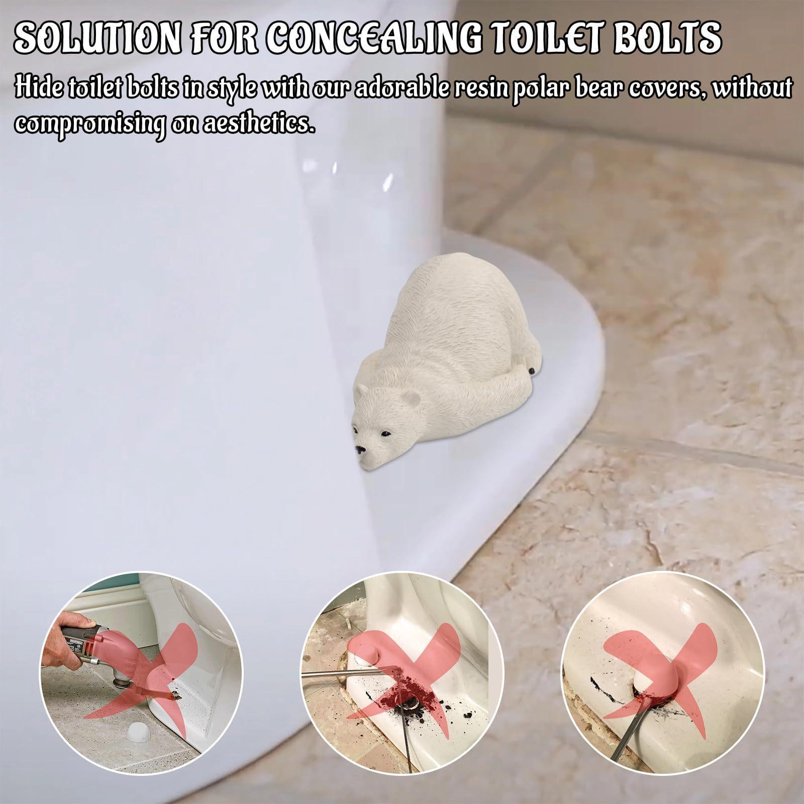 

1 шт. Милый смоляной колпачок для болта унитаза в виде белого медведя, поделки для улицы, двора, патио, сада, украшение дома, подарок на Хэллоуин, Рождество 10*6.5*5cm