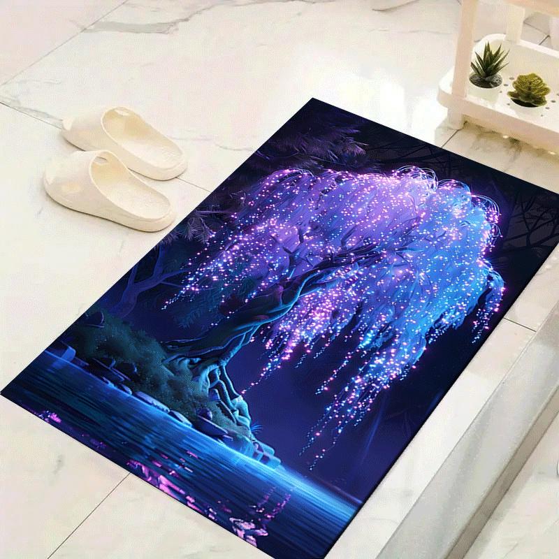 1pc Beautiful willow tree Design Indoor Area Rug - Soft, Anti-Slip, and Durable Gaming Room Decor for Bedroom 60cm by 90cm