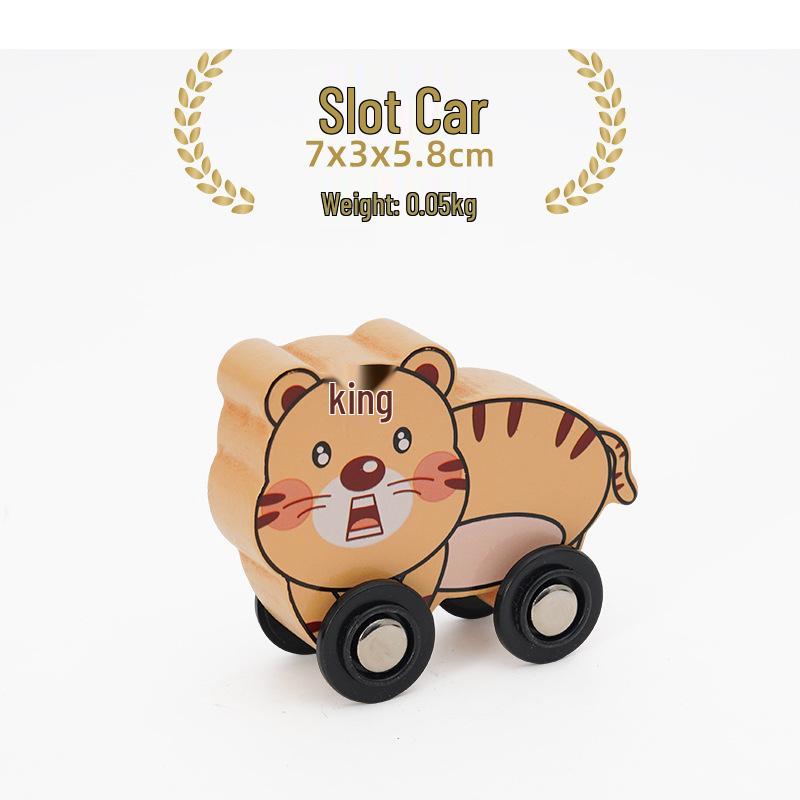 Leku Wooden Train Accessories: Cute Animal, Car, Ship, Spaceship - Compatible with Thomas the Train