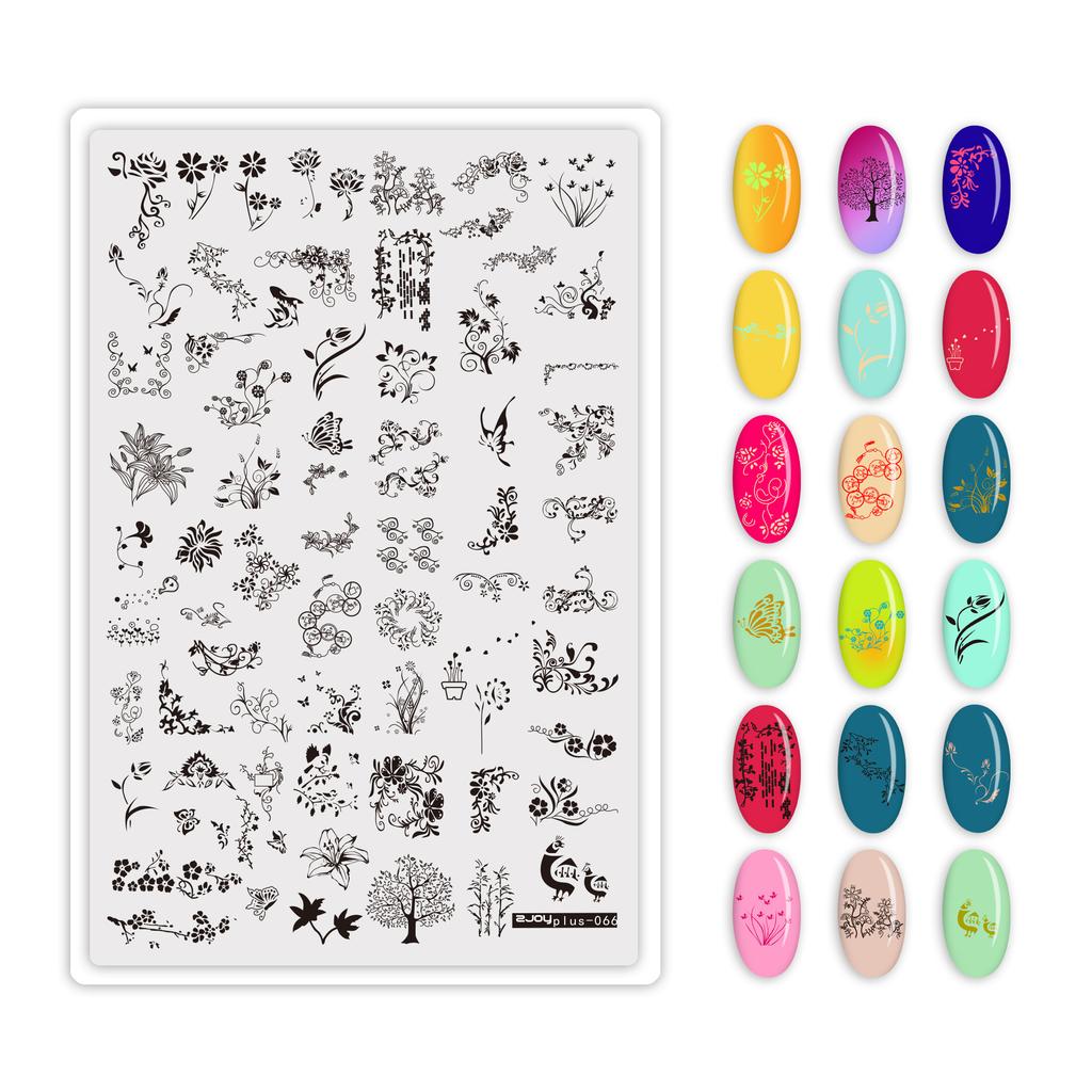 9.5X14.5cm Big Size Nail Stamping Plates Flower/Geometric Designs Nail Art Template For DIY Nail Decor 5.6cm round Stamper Plate