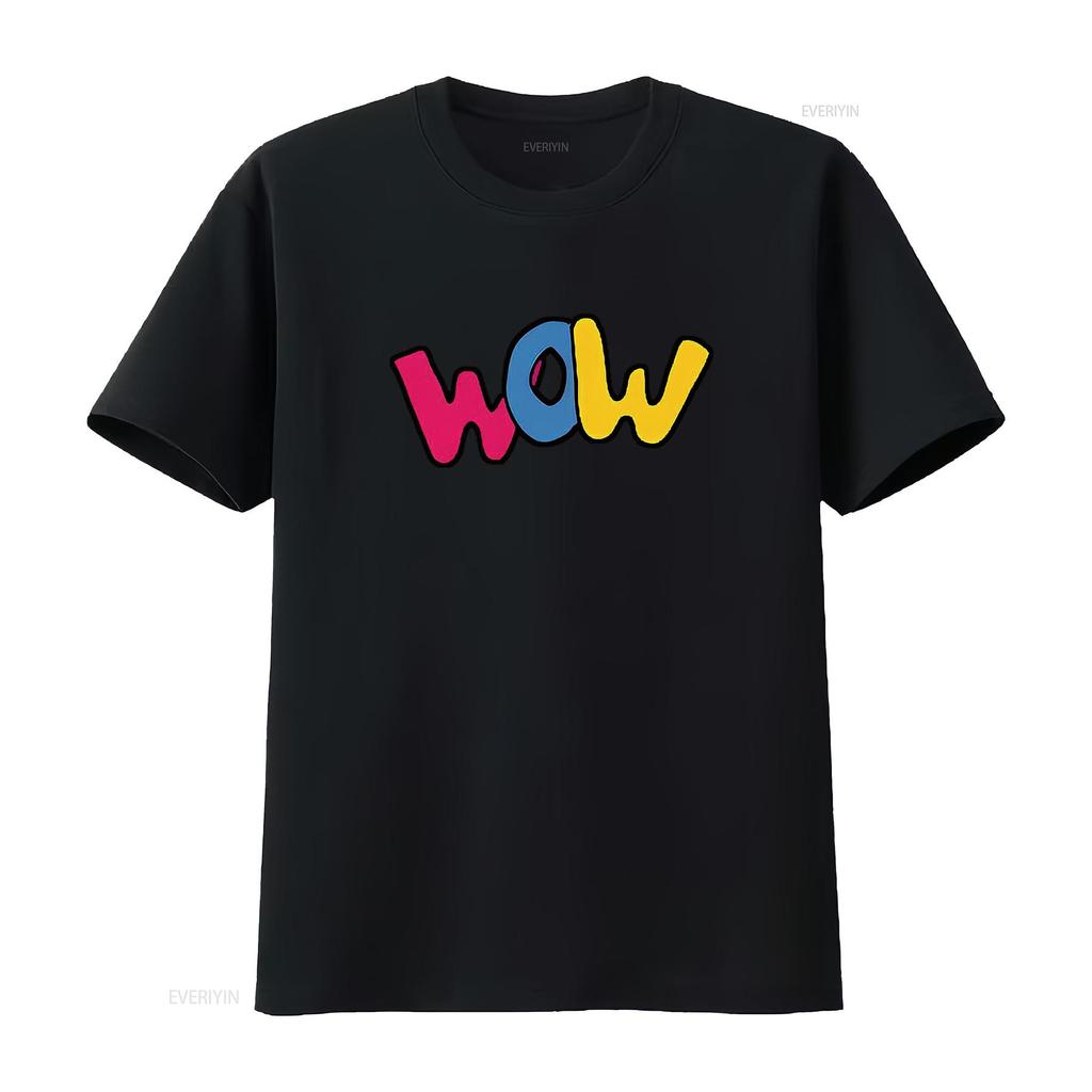 WOW Birthday GifT T Shirt Black 2X Large vintage Washed Versatile Unisex homme Slightly designer clothes streetwear Casual