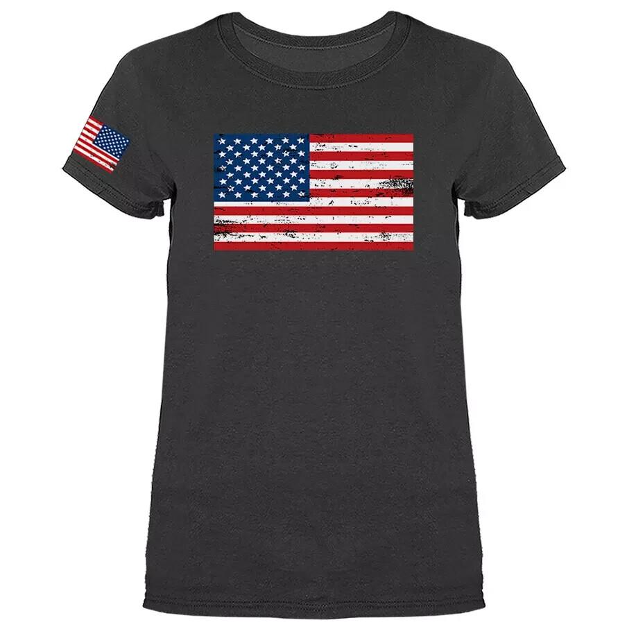 Соединенные Штаты Америки Флаг США Американская Гордость Патриотическая Футболка для Женщин Унисекс Футболка XXXXL