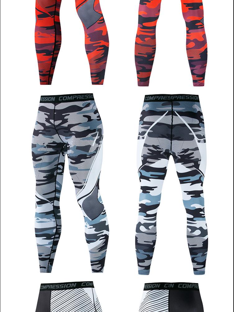 Collants de fitness à séchage rapide pour hommes - Pantalons de yoga et de course à pied à imprimé numérique