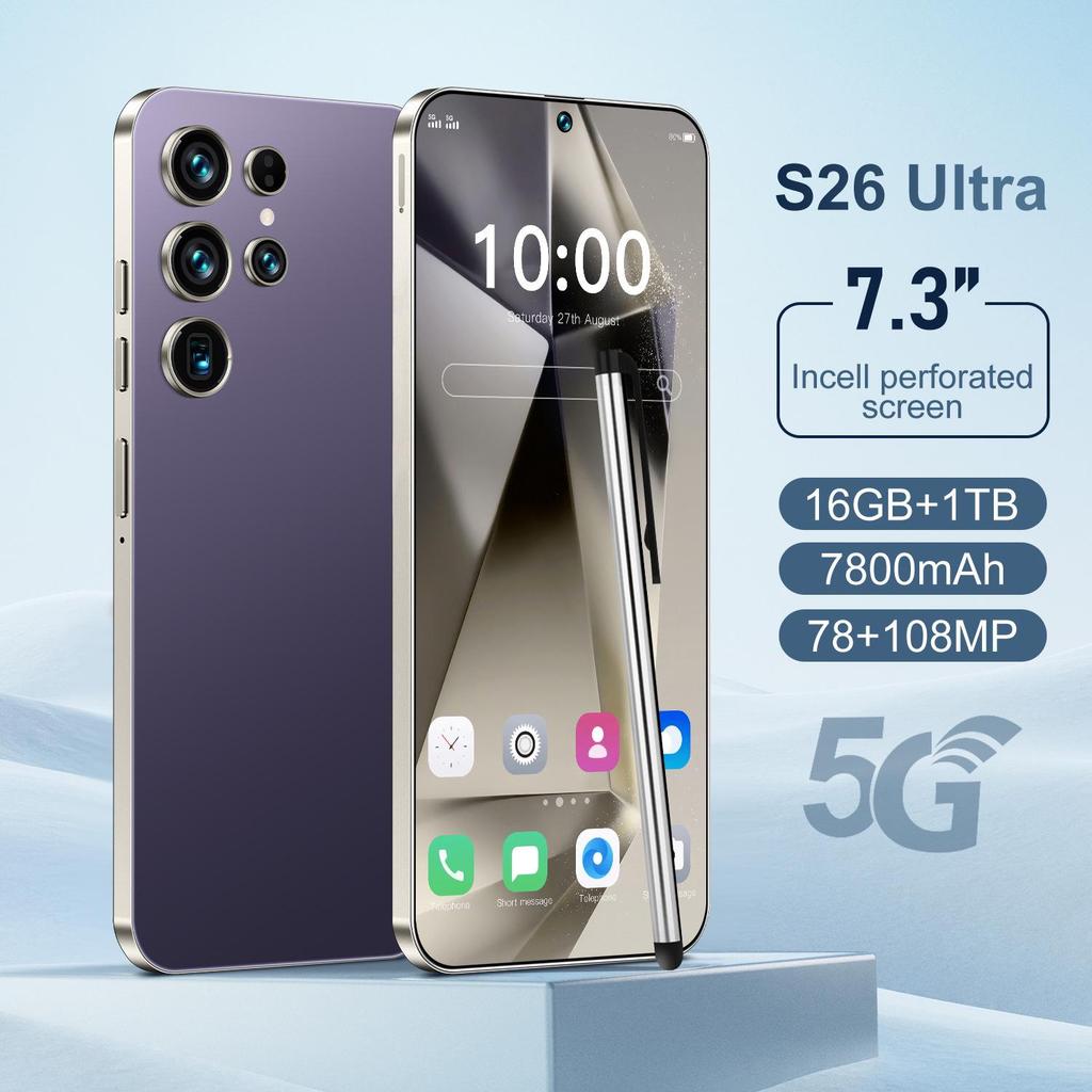 S26 Ultra Smartphone, 16GB RAM + 1TB Storage, Android OS, Popular Cross-Border Device