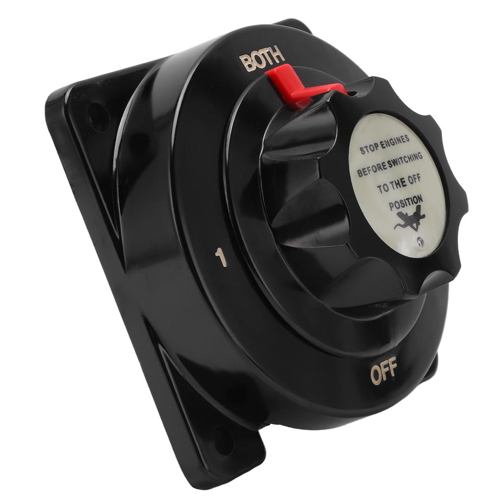Black 4 Position Heavy Duty Battery Switch 250A Battery Selector Switch DC6‑32V for RV Yacht