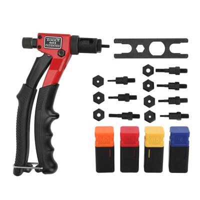 Kit de rivets écrou manuel Riveteuse manuelle Outil robuste pour écrou à riveter en métal avec mandrins M3 M4 M5 M6