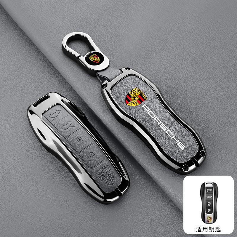 AABM1 Leather Car Smart Remote Key Case Shell Fob Cover For Porsche Panamera Carman Macan Bobst Cayenne 911 970 981 991 Accessories