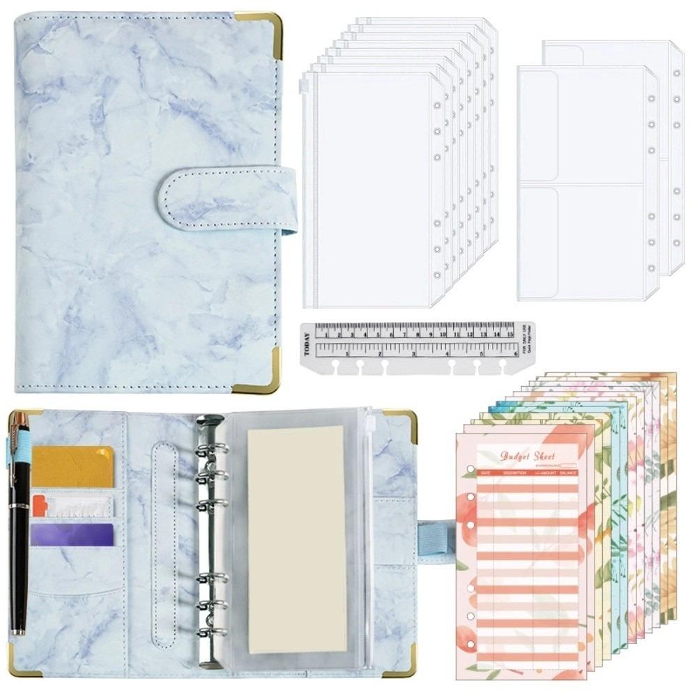 PU Savings Challenges Book Marbling Cash Budget Book Notebook Money Planner Home Use