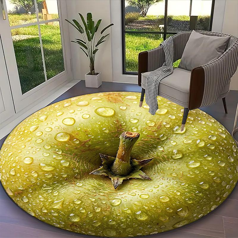 

1pc Lovely Pale Seal Garland Printed Chair Rug for Home Office Use, Living Room Kitchen Game Room Round Carpet Diameter 60cm