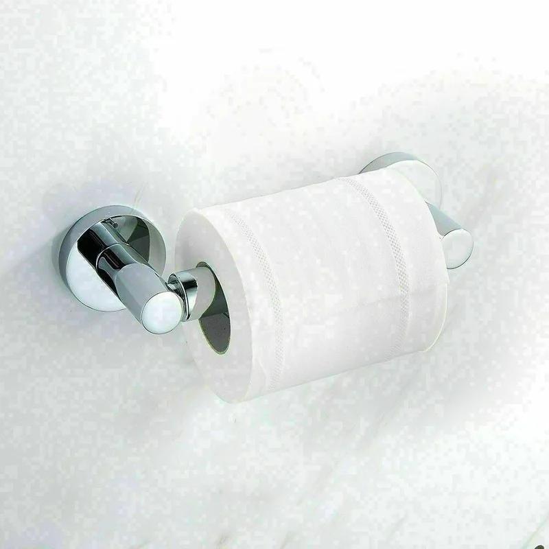 New Wall Mounted Toilet Roll Holder Bar Tissue Paper Stand Bath Storage Chrome Paper Holder 304 Stainless Steel Tissue Holder